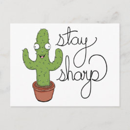 Funny Cactus Bleibe Sharp Character Postkarte