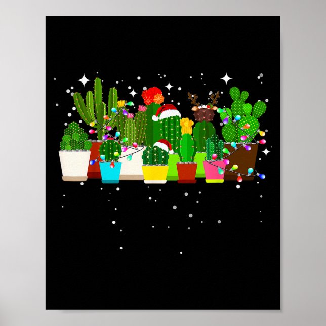 Funny Cactus Christmas Tree  Poster (Vorne)