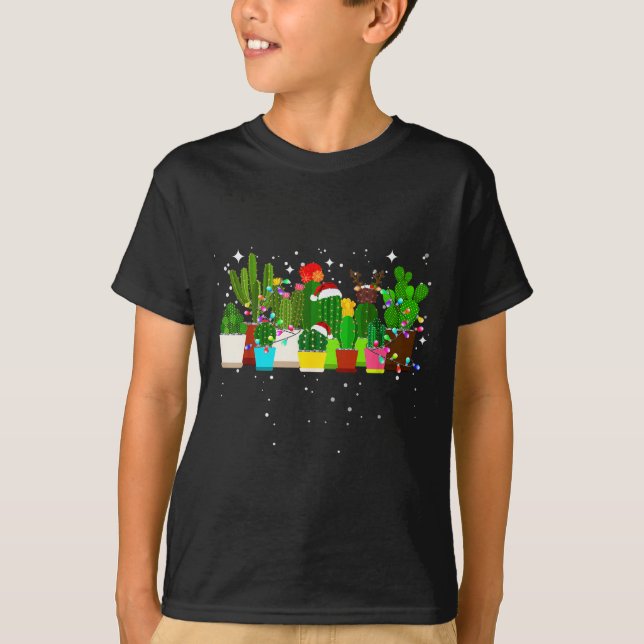 Funny Cactus Christmas Tree  T-Shirt (Vorderseite)