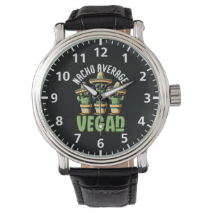 Funny Cactus Sombrero Nacho Durchschnitt Vegan Armbanduhr