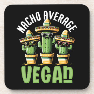 Funny Cactus Sombrero Nacho Durchschnitt Vegan Getränkeuntersetzer