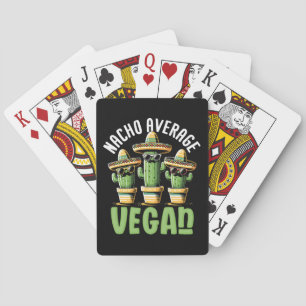 Funny Cactus Sombrero Nacho Durchschnitt Vegan Spielkarten