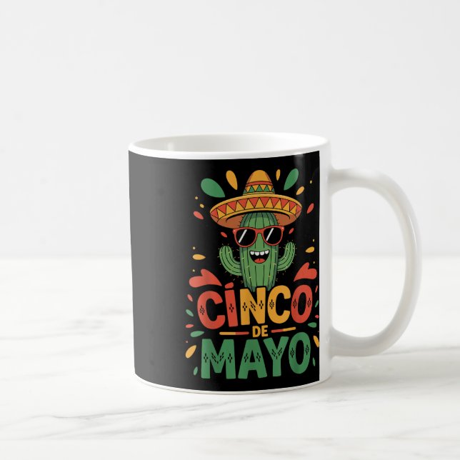 Funny Cactus und Sombrero Cinco de Mayo Cactus Som Kaffeetasse (Rechts)