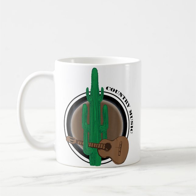 Funny Cactus With Guitar Playing Country Music Kaffeetasse (Links)