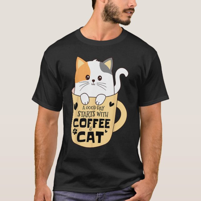 Funny Caffee Tasse Cat Mama Cat Vater Cat Lovers C T-Shirt (Vorderseite)