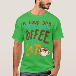 Funny Caffee Tasse Chat Lover Niedlicher Kaffee Ca T-Shirt