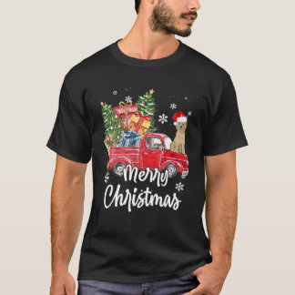 Funny Cairn Terrier Ride Red Truck Frohe Weihnacht T-Shirt