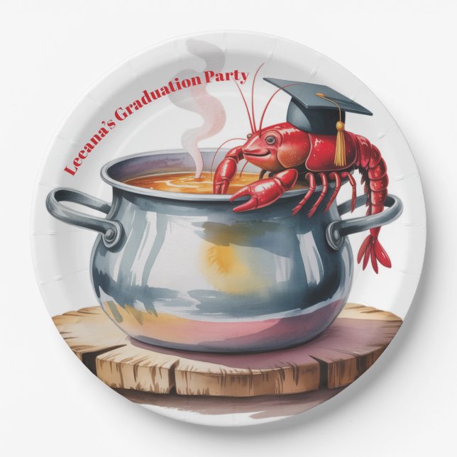Funny Cajun Graduation Party Pappteller (Vorderseite)