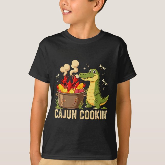 Funny Cajun Louisiana Boil Alligator Crawfish Mard T-Shirt (Vorderseite)