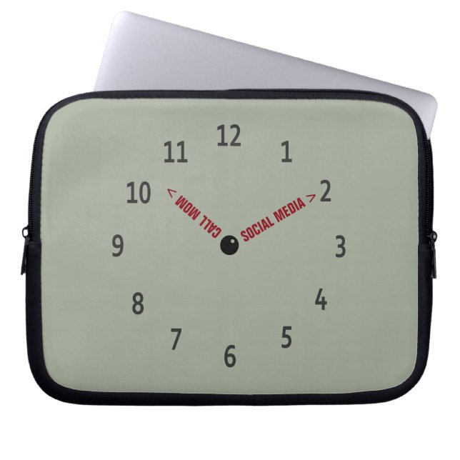 Funny Call Mama Imaging Clock Laptopschutzhülle (Vorderseite)