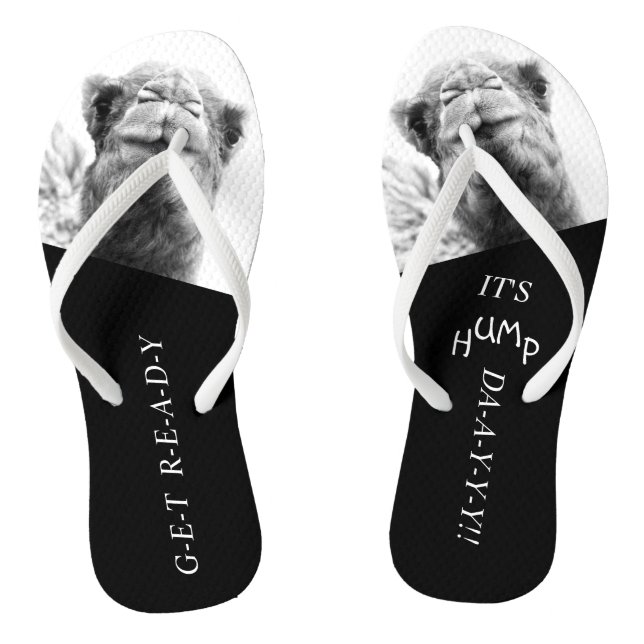 Funny Camel Hump Day Foto Flip Flops (Fußbett)