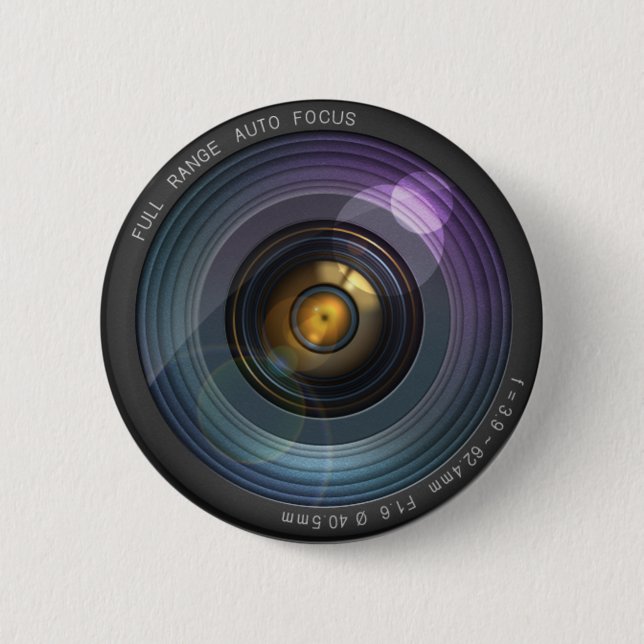Funny Camera Lens Round Button (Vorderseite)