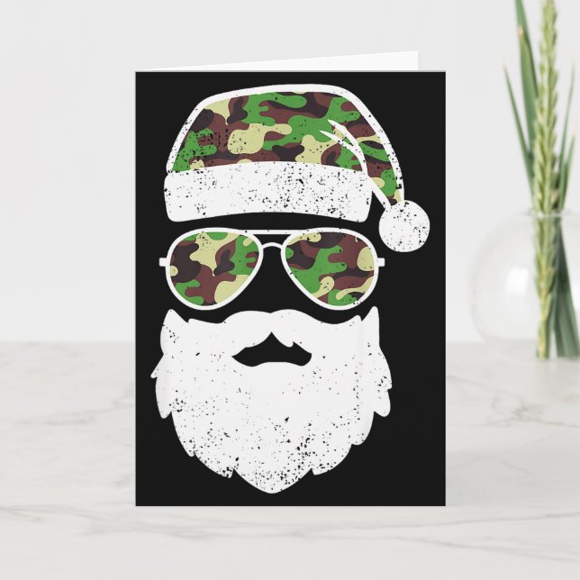 Funny Camo Christmas Pajama Funny Camo Matching Fa Karte (Vorderseite)