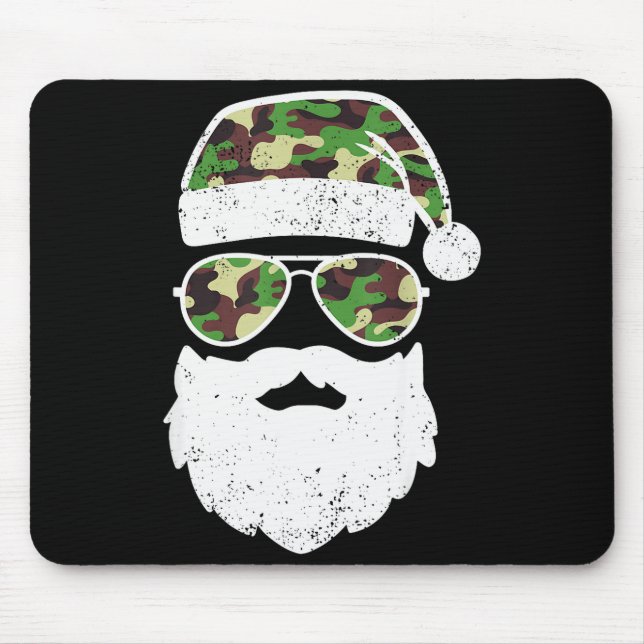 Funny Camo Christmas Pajama Funny Camo Matching Fa Mousepad (Vorne)
