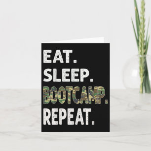 Funny Camouflage Eat Sleep Bootcamp Wiederholung C Karte