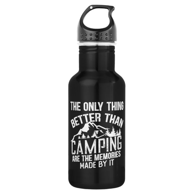 Funny Camper Slogan Sommer Camping Zitate Edelstahlflasche (Vorderseite)