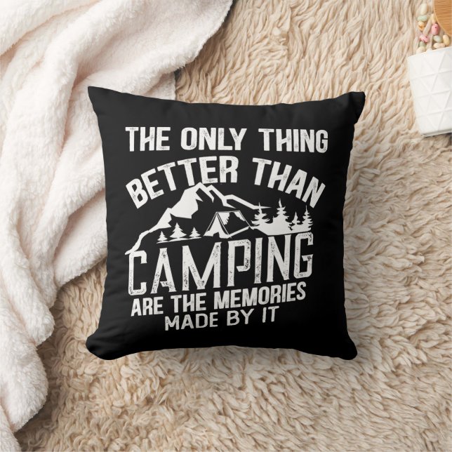 Funny Camper Slogan Sommer Camping Zitate Kissen (Decke)