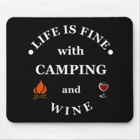 funny camping and wine saying