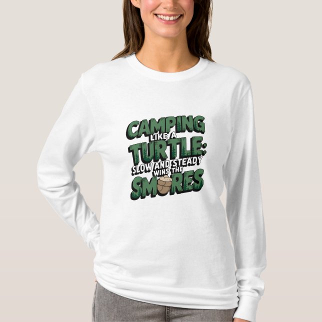 Funny Camping Animal Turtle T-Shirt (Vorderseite)