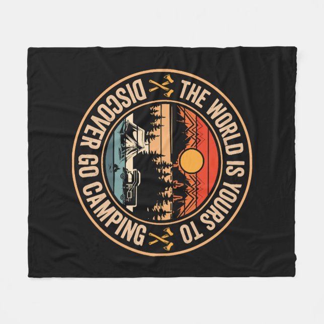 Funny Camping Campfire Zitat Fleecedecke (Vorderseite (Horizontal))