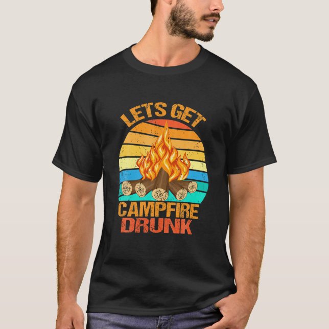 Funny Camping Drinks Lasse Campfire Betrunken Ret T-Shirt (Vorderseite)