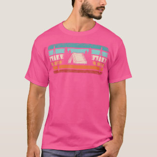 Funny Camping Herzschlag Retro Camper Wandern T-Shirt