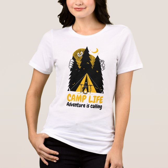 Funny Camping Monster - Camp Life Adventure Tri-Blend Shirt (Vorderseite)