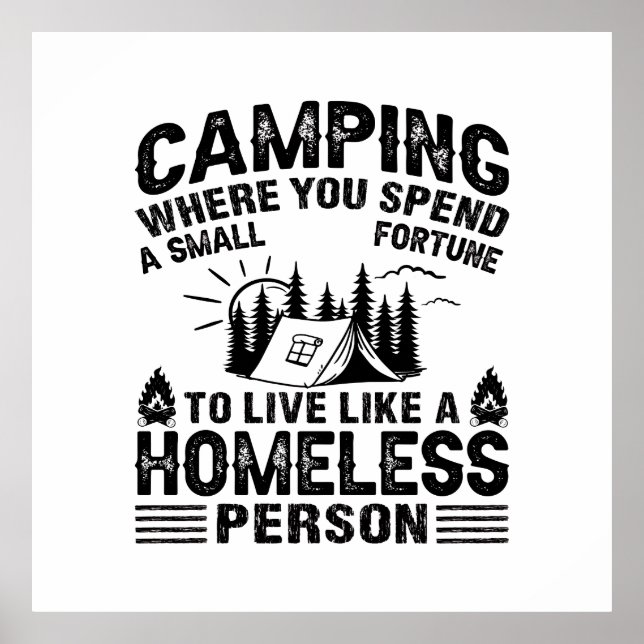 Funny Camping Redewendungen Poster (Vorne)