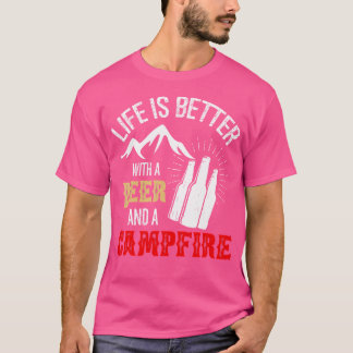 Funny Camping Reisen Leben ist besser Bier und Cam T-Shirt