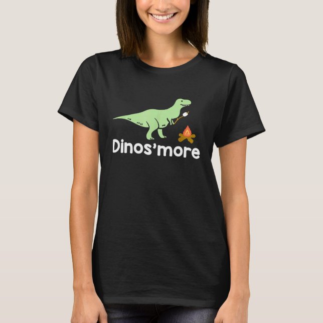 Funny Camping Smore Dinosmore Dinosaurier T-Shirt (Vorderseite)