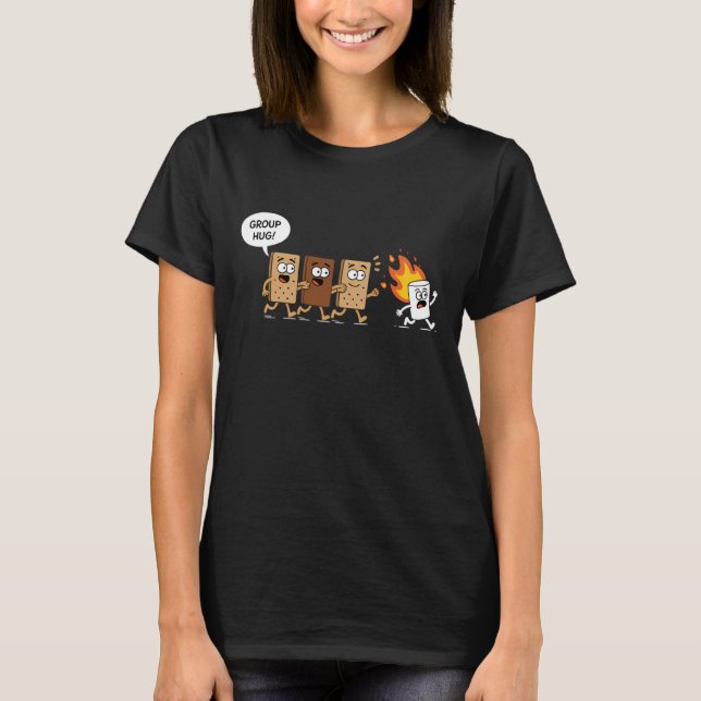 Funny Camping S'mores Group Hug Cute Marshmallow C T-Shirt (Vorderseite)