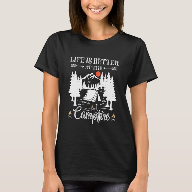 Funny Camping Sprichwort Männer Frauen Kinder Camp T-Shirt (Vorderseite)