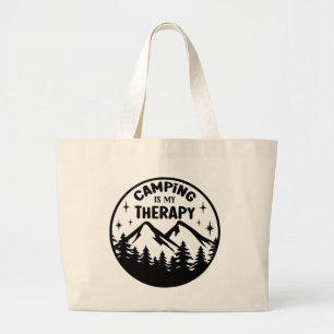 Funny Camping Therapiewort Kunst Jumbo Stoffbeutel