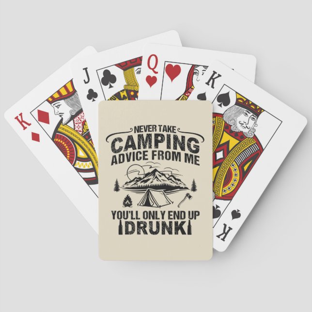 Funny Camping trinkt Redewendungen Spielkarten (Rückseite)