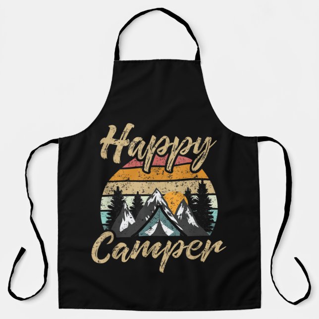Funny Camping Wandern Lover Moderner Glücksbringer Schürze (Vorderseite)
