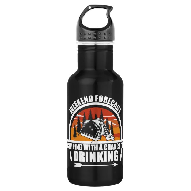 Funny Camping Zitat Edelstahlflasche (Vorderseite)