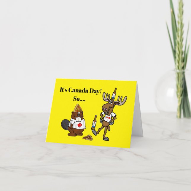 Funny Canada Day Partys Time Card Karte (Vorderseite)