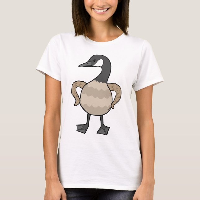 Funny Canada Goose Beängstigend Big Goose Graphic T-Shirt (Vorderseite)