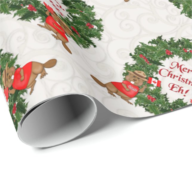 Funny Canadian Christmas Eh 2 Geschenkpapier (Rolleneckpunkt)