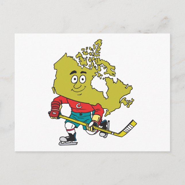 Funny Canadian Hockey Postkarte (Vorderseite)