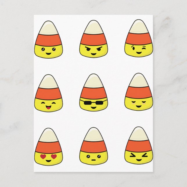 Funny Candy Corn Emoji Postkarte (Vorderseite)