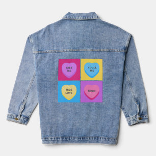 Funny Candy Hearts Anti Valentinstag Jeansjacke