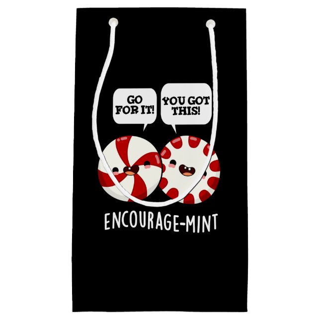 Funny Candy Pun Dark BG Kleine Geschenktüte (Vorderseite)