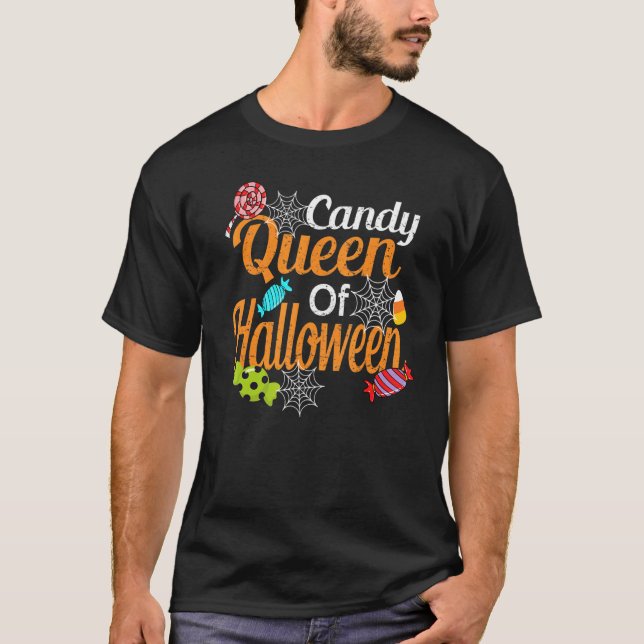Funny Candy Queen of Halloween Trick oder Treat Ch T-Shirt (Vorderseite)