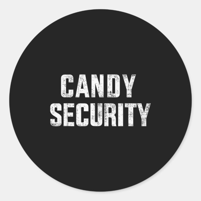 Funny Candy Security Lazy Halloween Costume  Runder Aufkleber (Vorderseite)