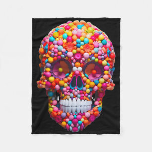 Funny Candy Skull Bubble Gum Skeleton Halloween Ca Fleecedecke