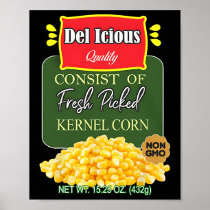 Funny Canned Kernel Mais Halloween Matching Group Poster