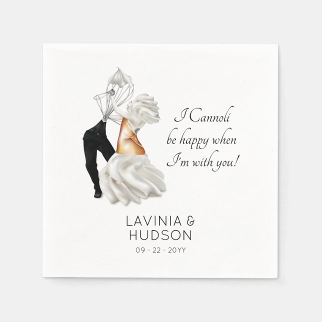 Funny Cannoli Italian Wedding Serviette (Vorderseite)
