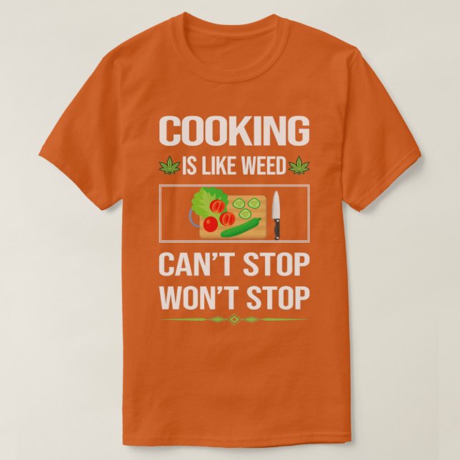 Funny Cant Stopp Cooking T-Shirt (Design vorne)