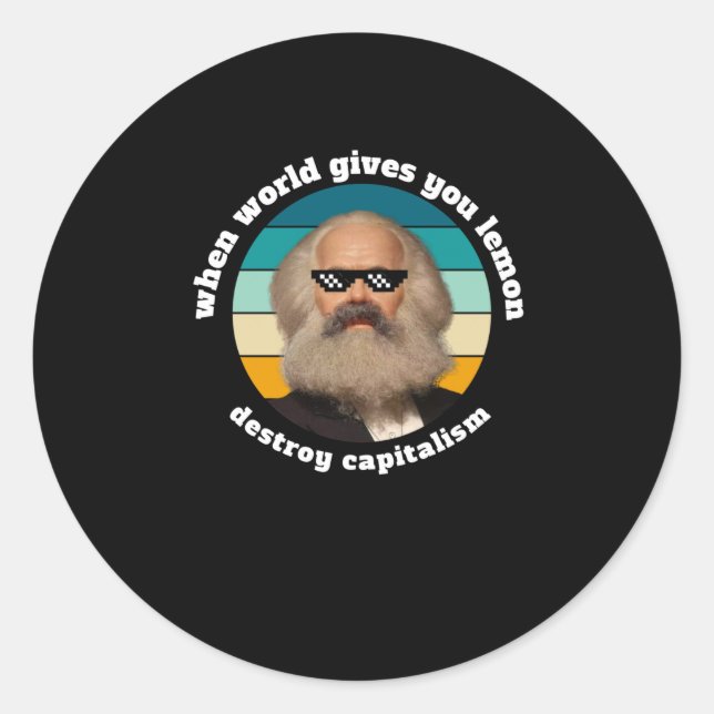Funny Capitalism Karl Marx Sticker (Vorderseite)